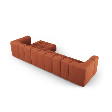 Moritz 5-Sitzer Ecksofa, Rechte Seite, aus Chenille in Orange (Rebel 20), 316x160x70 cm von Cosmopolitan Design – Bild 3