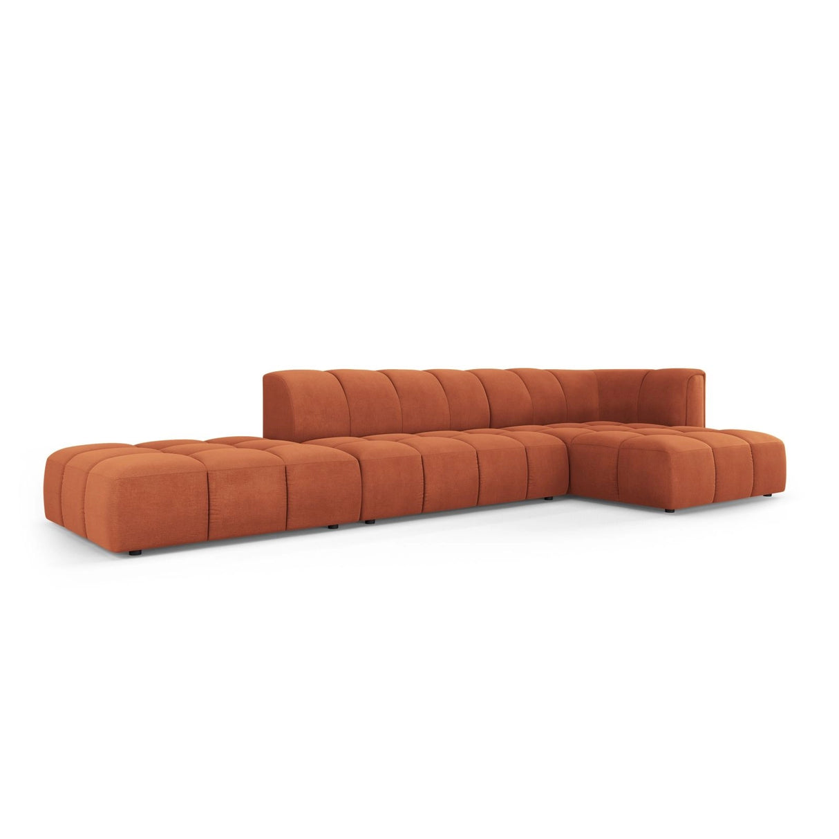 Moritz 5-Sitzer Ecksofa, Rechte Seite, aus Chenille in Orange (Rebel 20), 323x160x70 cm von Cosmopolitan Design – Bild 2