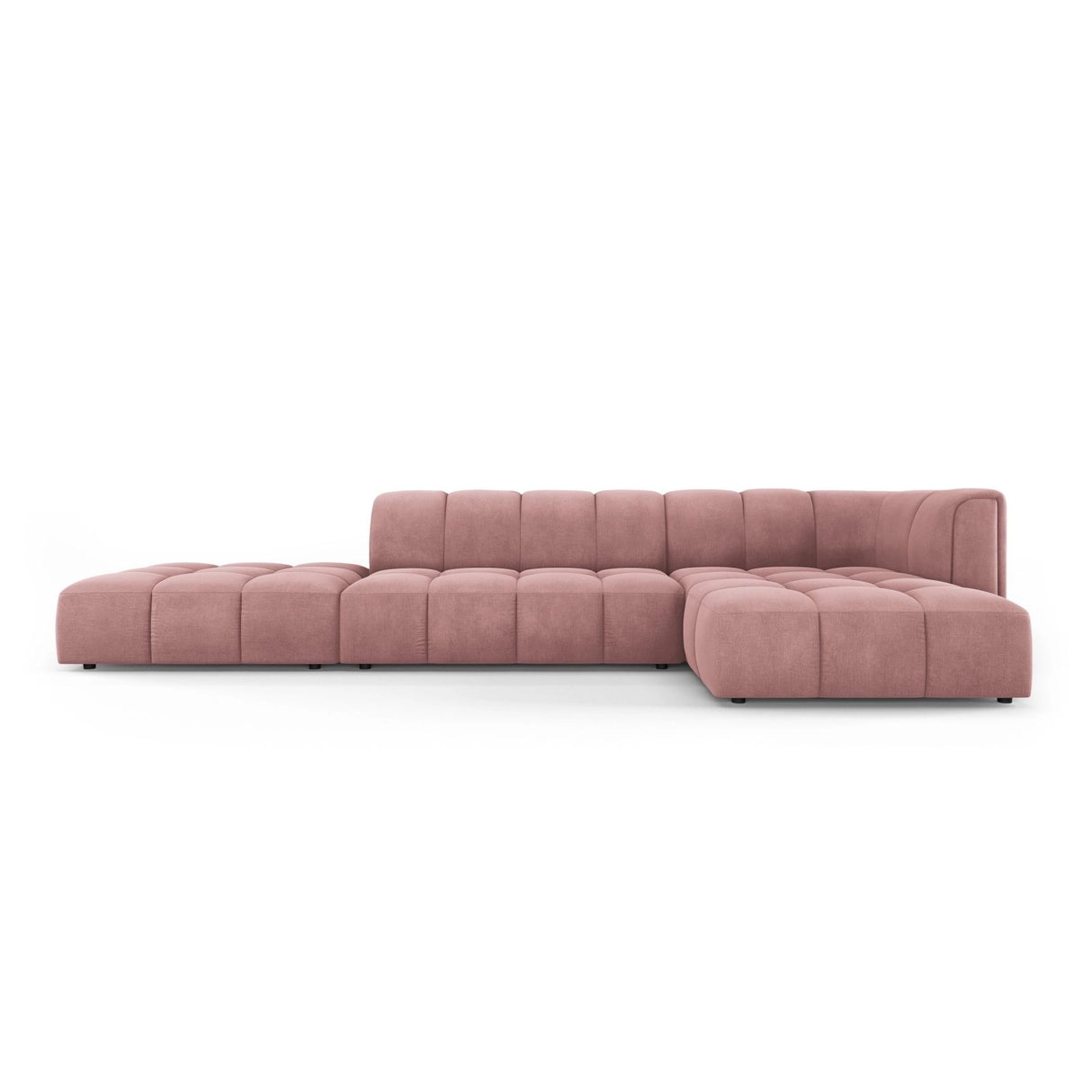Moritz 5-Sitzer Ecksofa, Rechte Seite, aus Chenille in Rosa (Rebel 7), 323x160x70 cm von Cosmopolitan Design – Bild 1