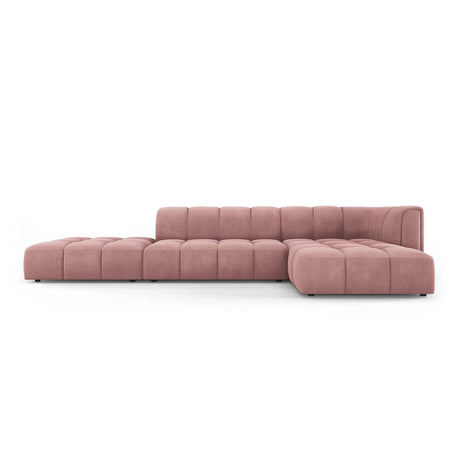 Moritz 5-Sitzer Ecksofa, Rechte Seite, aus Chenille in Rosa (Rebel 7), 323x160x70 cm von Cosmopolitan Design – Bild 1