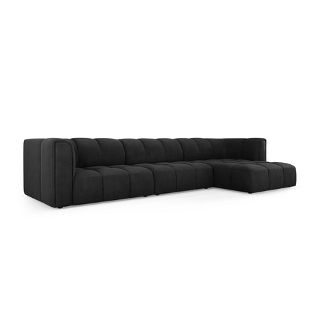 Moritz 5-Sitzer Ecksofa, Rechte Seite, aus Chenille in Schwarz (Rebel 1), 316x160x70 cm von Cosmopolitan Design – Bild 2