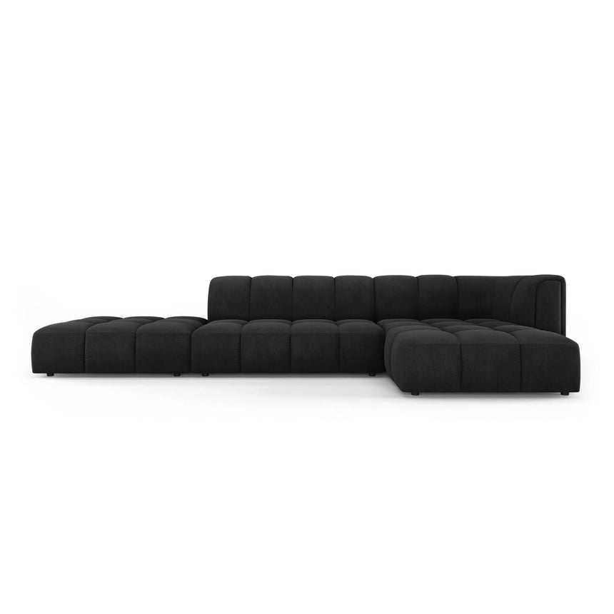 Moritz 5-Sitzer Ecksofa, Rechte Seite, aus Chenille in Schwarz (Rebel 1), 323x160x70 cm von Cosmopolitan Design – Bild 1