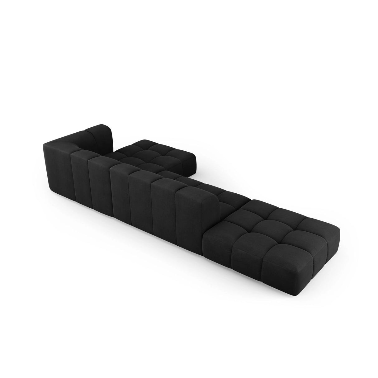 Moritz 5-Sitzer Ecksofa, Rechte Seite, aus Chenille in Schwarz (Rebel 1), 323x160x70 cm von Cosmopolitan Design – Bild 3