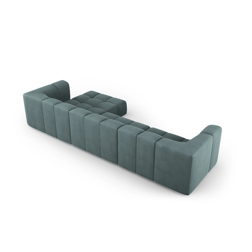 Moritz 5-Sitzer Ecksofa, Rechte Seite, aus Chenille in Seegrün (Rebel 13), 316x160x70 cm von Cosmopolitan Design – Bild 3