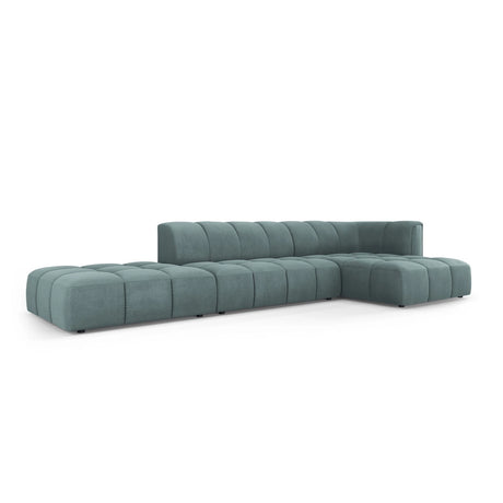Moritz 5-Sitzer Ecksofa, Rechte Seite, aus Chenille in Seegrün (Rebel 13), 323x160x70 cm von Cosmopolitan Design – Bild 2