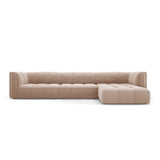 Moritz 5-Sitzer Ecksofa, Rechte Seite, aus Samt in Beige (Bluvel 28), 316x160x70 cm von Cosmopolitan Design – Bild 1