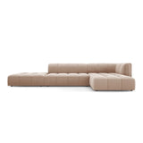 Moritz 5-Sitzer Ecksofa, Rechte Seite, aus Samt in Beige (Bluvel 28), 323x160x70 cm von Cosmopolitan Design – Bild 1