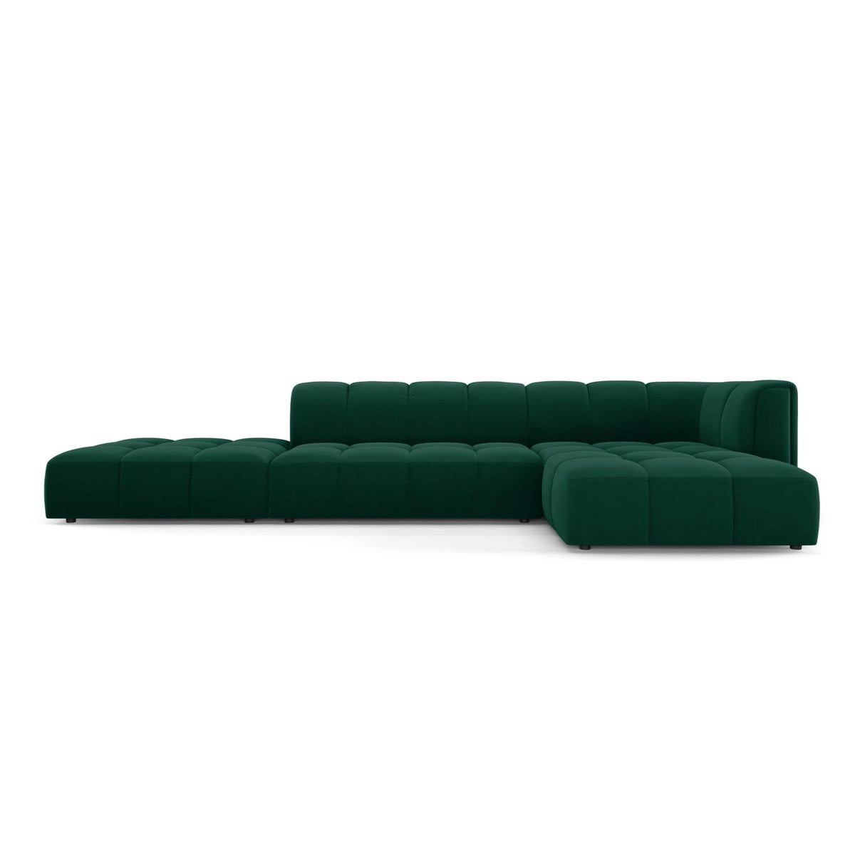 Moritz 5-Sitzer Ecksofa, Rechte Seite, aus Samt in Flaschengrün (Bluvel 78), 323x160x70 cm von Cosmopolitan Design – Bild 1