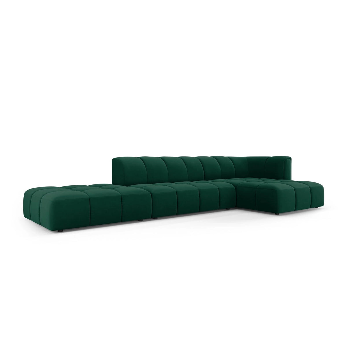 Moritz 5-Sitzer Ecksofa, Rechte Seite, aus Samt in Flaschengrün (Bluvel 78), 323x160x70 cm von Cosmopolitan Design – Bild 2