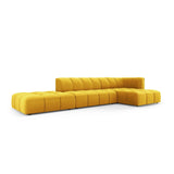 Moritz 5-Sitzer Ecksofa, Rechte Seite, aus Samt in Gelb (Bluvel 68), 323x160x70 cm von Cosmopolitan Design – Bild 2