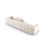 Moritz 5-Sitzer Ecksofa, Rechte Seite, aus Samt in Hellbeige (Bluvel 22), 316x160x70 cm von Cosmopolitan Design – Bild 3