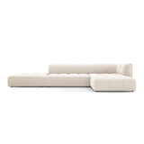 Moritz 5-Sitzer Ecksofa, Rechte Seite, aus Samt in Hellbeige (Bluvel 22), 323x160x70 cm von Cosmopolitan Design – Bild 1