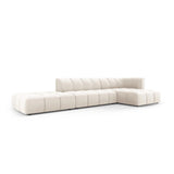 Moritz 5-Sitzer Ecksofa, Rechte Seite, aus Samt in Hellbeige (Bluvel 22), 323x160x70 cm von Cosmopolitan Design – Bild 2