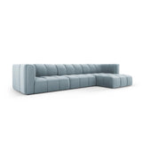 Moritz 5-Sitzer Ecksofa, Rechte Seite, aus Samt in Hellblau (Bluvel 06), 316x160x70 cm von Cosmopolitan Design – Bild 2