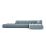 Moritz 5-Sitzer Ecksofa, Rechte Seite, aus Samt in Hellblau (Bluvel 06), 323x160x70 cm von Cosmopolitan Design – Bild 1