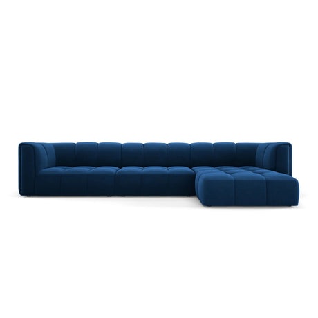 Moritz 5-Sitzer Ecksofa, Rechte Seite, aus Samt in Königsblau (Bluvel 86), 316x160x70 cm von Cosmopolitan Design – Bild 1