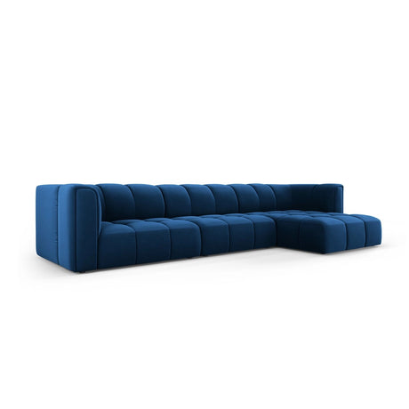 Moritz 5-Sitzer Ecksofa, Rechte Seite, aus Samt in Königsblau (Bluvel 86), 316x160x70 cm von Cosmopolitan Design – Bild 2