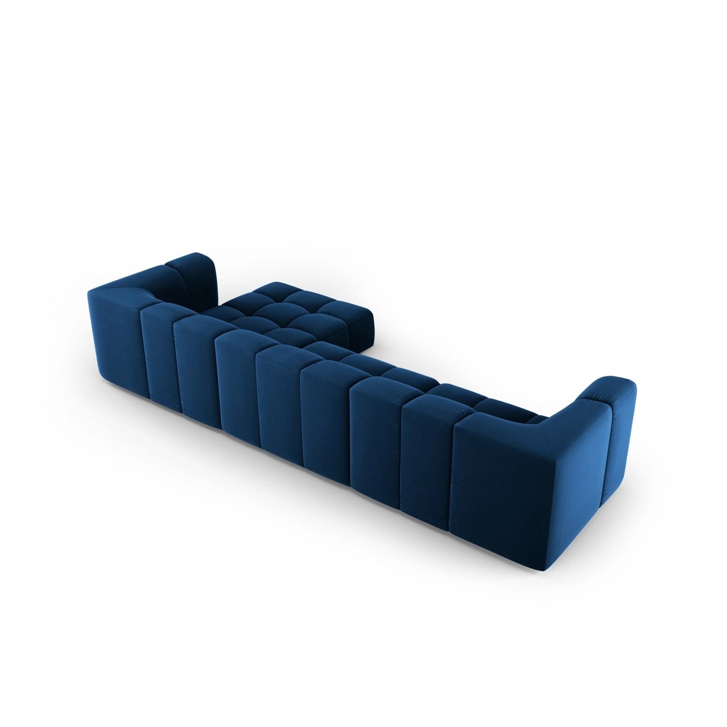 Moritz 5-Sitzer Ecksofa, Rechte Seite, aus Samt in Königsblau (Bluvel 86), 316x160x70 cm von Cosmopolitan Design – Bild 3