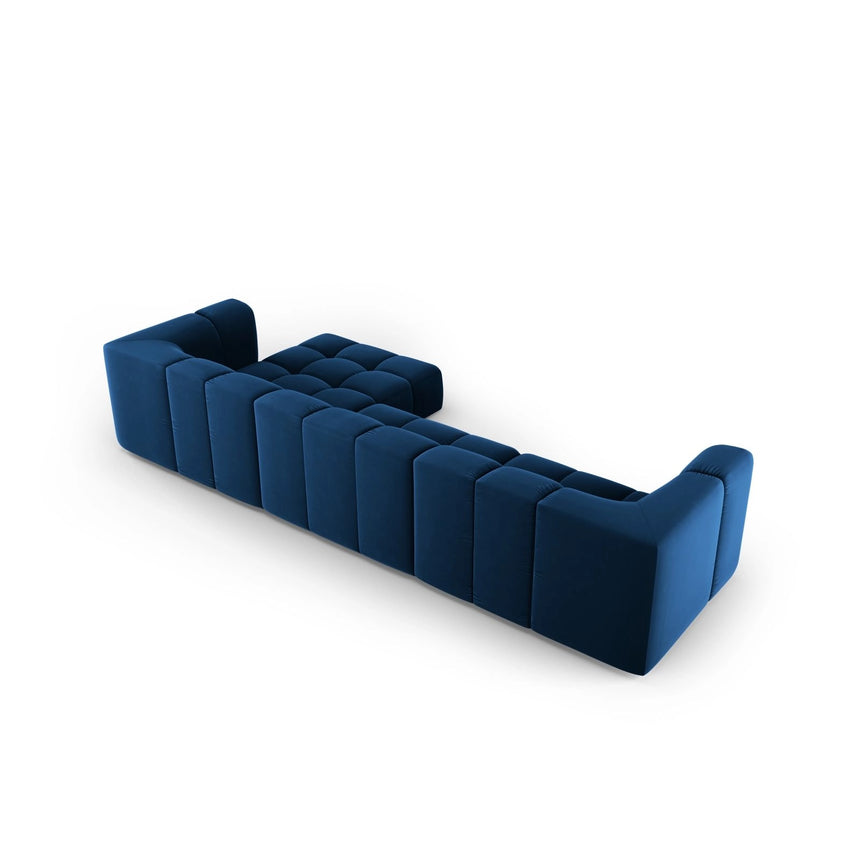 Moritz 5-Sitzer Ecksofa, Rechte Seite, aus Samt in Königsblau (Bluvel 86), 316x160x70 cm von Cosmopolitan Design – Bild 3
