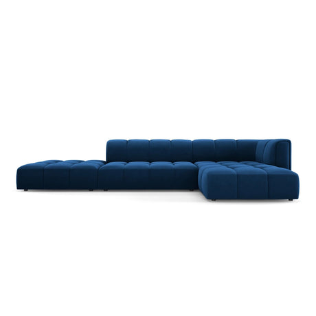 Moritz 5-Sitzer Ecksofa, Rechte Seite, aus Samt in Königsblau (Bluvel 86), 323x160x70 cm von Cosmopolitan Design – Bild 1