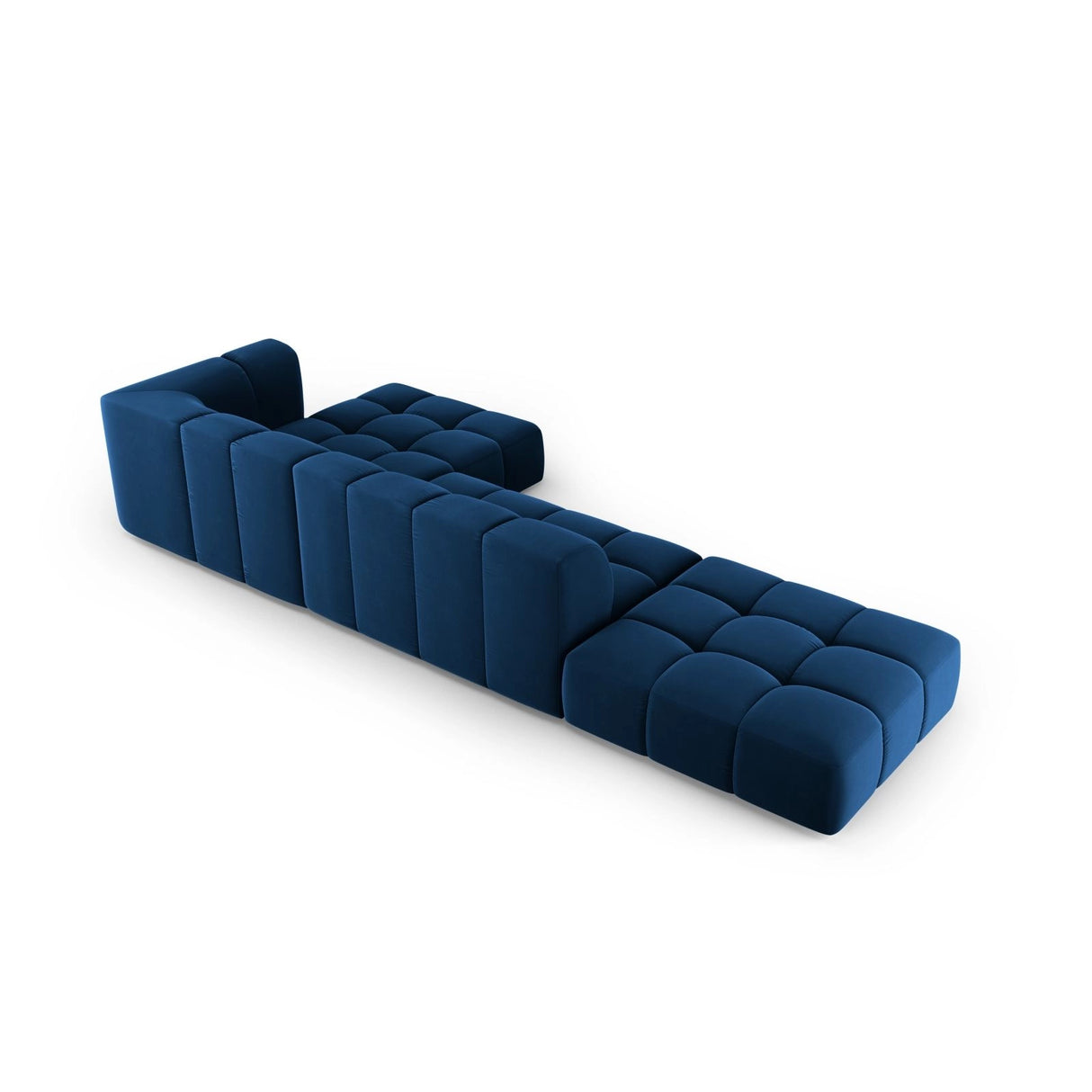 Moritz 5-Sitzer Ecksofa, Rechte Seite, aus Samt in Königsblau (Bluvel 86), 323x160x70 cm von Cosmopolitan Design – Bild 3