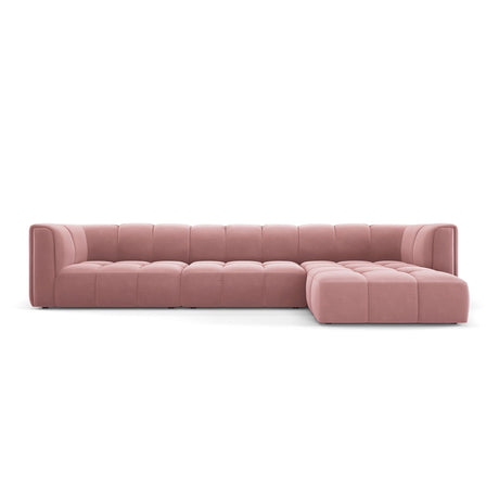Moritz 5-Sitzer Ecksofa, Rechte Seite, aus Samt in Rosa (Bluvel 52), 316x160x70 cm von Cosmopolitan Design – Bild 1