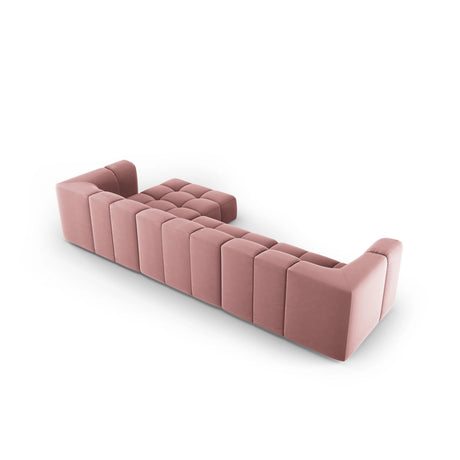 Moritz 5-Sitzer Ecksofa, Rechte Seite, aus Samt in Rosa (Bluvel 52), 316x160x70 cm von Cosmopolitan Design – Bild 3