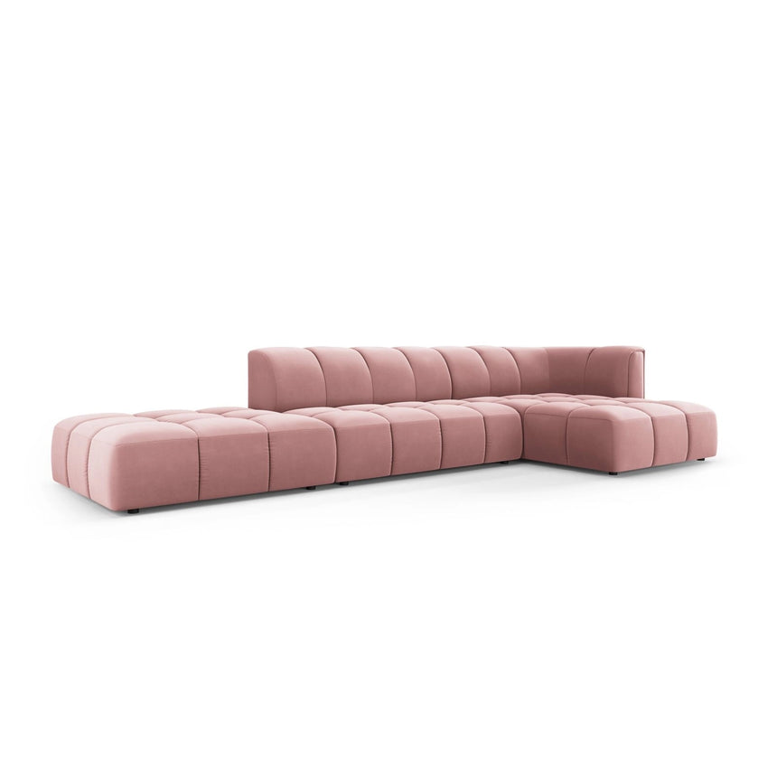 Moritz 5-Sitzer Ecksofa, Rechte Seite, aus Samt in Rosa (Bluvel 52), 323x160x70 cm von Cosmopolitan Design – Bild 2
