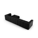 Moritz 5-Sitzer Ecksofa, Rechte Seite, aus Samt in Schwarz (Bluvel 19), 316x160x70 cm von Cosmopolitan Design – Bild 3