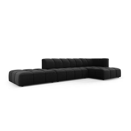 Moritz 5-Sitzer Ecksofa, Rechte Seite, aus Samt in Schwarz (Bluvel 19), 323x160x70 cm von Cosmopolitan Design – Bild 2