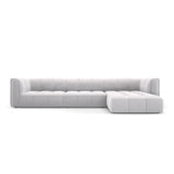Moritz 5-Sitzer Ecksofa, Rechte Seite, aus Samt in Silber (Bluvel 03), 316x160x70 cm von Cosmopolitan Design – Bild 1