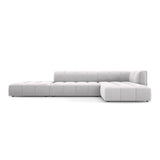 Moritz 5-Sitzer Ecksofa, Rechte Seite, aus Samt in Silber (Bluvel 03), 323x160x70 cm von Cosmopolitan Design – Bild 1
