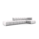 Moritz 5-Sitzer Ecksofa, Rechte Seite, aus Samt in Silber (Bluvel 03), 323x160x70 cm von Cosmopolitan Design – Bild 2