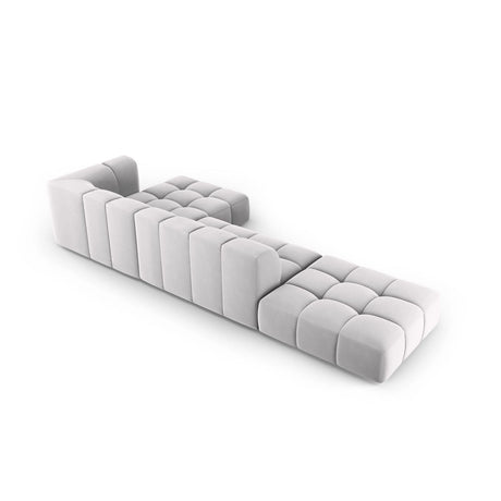 Moritz 5-Sitzer Ecksofa, Rechte Seite, aus Samt in Silber (Bluvel 03), 323x160x70 cm von Cosmopolitan Design – Bild 3