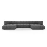 Moritz 5-Sitzer Panorama Sofa aus Chenille in Dunkelgrau (Rebel 3), Beine in Schwarzes Plastik, 346x160x70 cm von Cosmopolitan Design – Bild 1