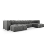 Moritz 5-Sitzer Panorama Sofa aus Chenille in Dunkelgrau (Rebel 3), Beine in Schwarzes Plastik, 346x160x70 cm von Cosmopolitan Design – Bild 2