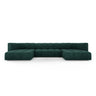 Moritz 5-Sitzer Panorama Sofa aus Chenille in Flaschengrün (Rebel 16), Beine in Schwarzes Plastik, 346x160x70 cm von Cosmopolitan Design – Bild 1