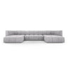 Moritz 5-Sitzer Panorama Sofa aus Chenille in Hellgrau (Rebel 5), Beine in Schwarzes Plastik, 346x160x70 cm von Cosmopolitan Design – Bild 1