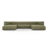 Moritz 5-Sitzer Panorama Sofa aus Chenille in Hellgrün (Rebel 18), Beine in Schwarzes Plastik, 346x160x70 cm von Cosmopolitan Design – Bild 1