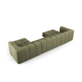 Moritz 5-Sitzer Panorama Sofa aus Chenille in Hellgrün (Rebel 18), Beine in Schwarzes Plastik, 346x160x70 cm von Cosmopolitan Design – Bild 3