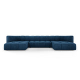 Moritz 5-Sitzer Panorama Sofa aus Chenille in Königsblau (Rebel 12), Beine in Schwarzes Plastik, 346x160x70 cm von Cosmopolitan Design – Bild 1