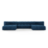 Moritz 5-Sitzer Panorama Sofa aus Chenille in Königsblau (Rebel 12), Beine in Schwarzes Plastik, 346x160x70 cm von Cosmopolitan Design – Bild 1
