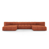 Moritz 5-Sitzer Panorama Sofa aus Chenille in Orange (Rebel 20), Beine in Schwarzes Plastik, 346x160x70 cm von Cosmopolitan Design – Bild 1