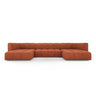 Moritz 5-Sitzer Panorama Sofa aus Chenille in Orange (Rebel 20), Beine in Schwarzes Plastik, 346x160x70 cm von Cosmopolitan Design – Bild 1