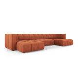 Moritz 5-Sitzer Panorama Sofa aus Chenille in Orange (Rebel 20), Beine in Schwarzes Plastik, 346x160x70 cm von Cosmopolitan Design – Bild 2