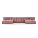 Moritz 5-Sitzer Panorama Sofa aus Chenille in Rosa (Rebel 7), Beine in Schwarzes Plastik, 346x160x70 cm von Cosmopolitan Design – Bild 1