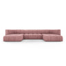 Moritz 5-Sitzer Panorama Sofa aus Chenille in Rosa (Rebel 7), Beine in Schwarzes Plastik, 346x160x70 cm von Cosmopolitan Design – Bild 1