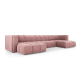 Moritz 5-Sitzer Panorama Sofa aus Chenille in Rosa (Rebel 7), Beine in Schwarzes Plastik, 346x160x70 cm von Cosmopolitan Design – Bild 2