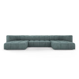 Moritz 5-Sitzer Panorama Sofa aus Chenille in Seegrün (Rebel 13), Beine in Schwarzes Plastik, 346x160x70 cm von Cosmopolitan Design – Bild 1