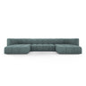 Moritz 5-Sitzer Panorama Sofa aus Chenille in Seegrün (Rebel 13), Beine in Schwarzes Plastik, 346x160x70 cm von Cosmopolitan Design – Bild 1